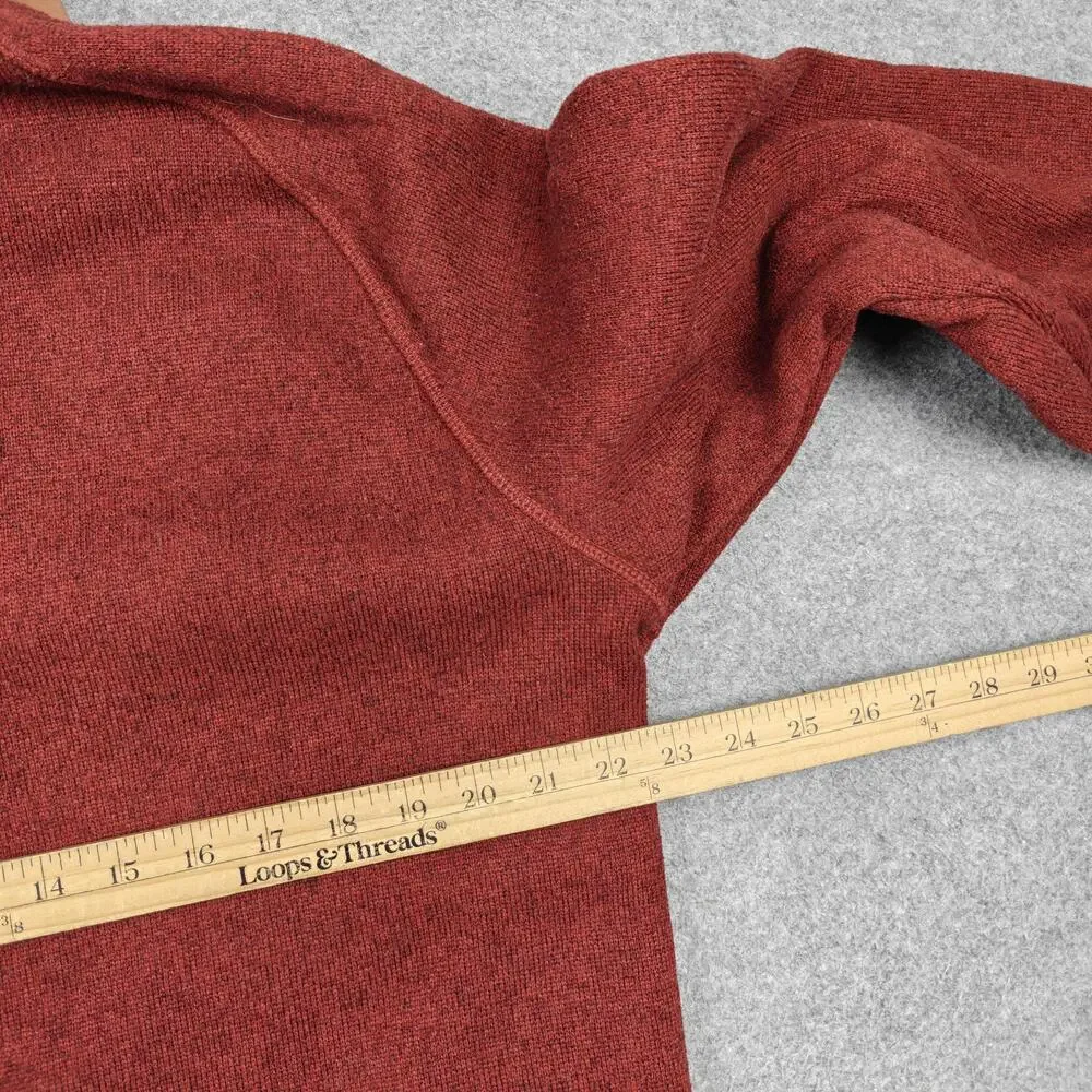 The North Face Sweatshirt Mens Large Red Pullover 1/4 Zip Fleece Pockets